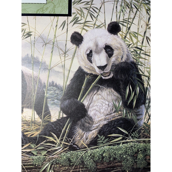 PRC China Giant Panda Vintage Fine Art Souvenir Print & Matching Set Mint Stamps - Picture 5 of 16